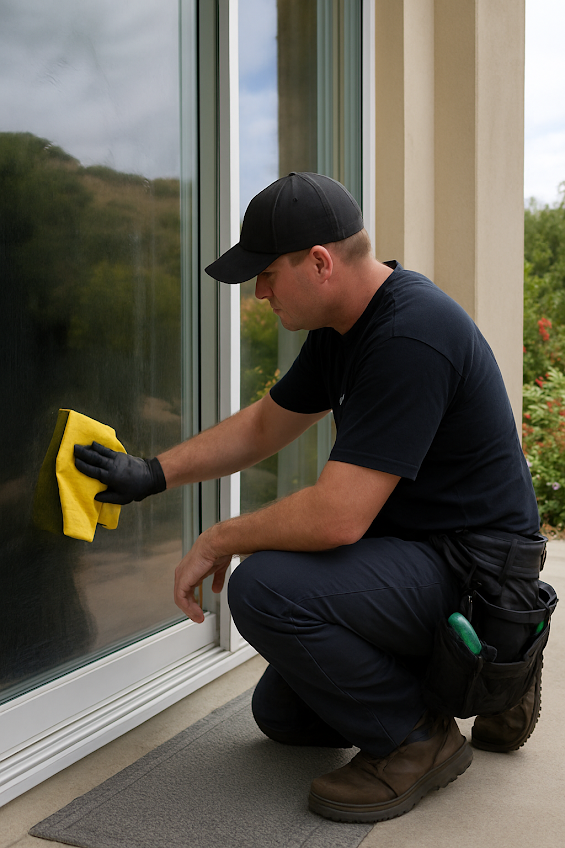 Hand-cleaning streak-free glass