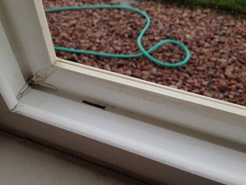Window sill and frame after detail cleaning